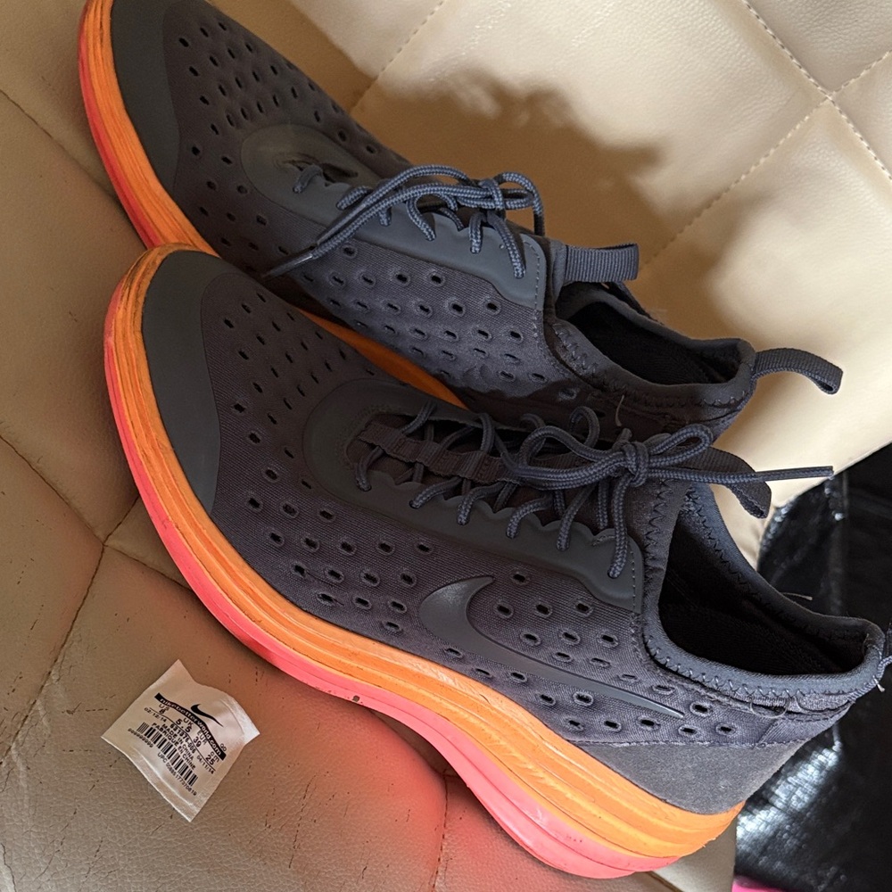 Nike Gray and Orange Athletic Shoes